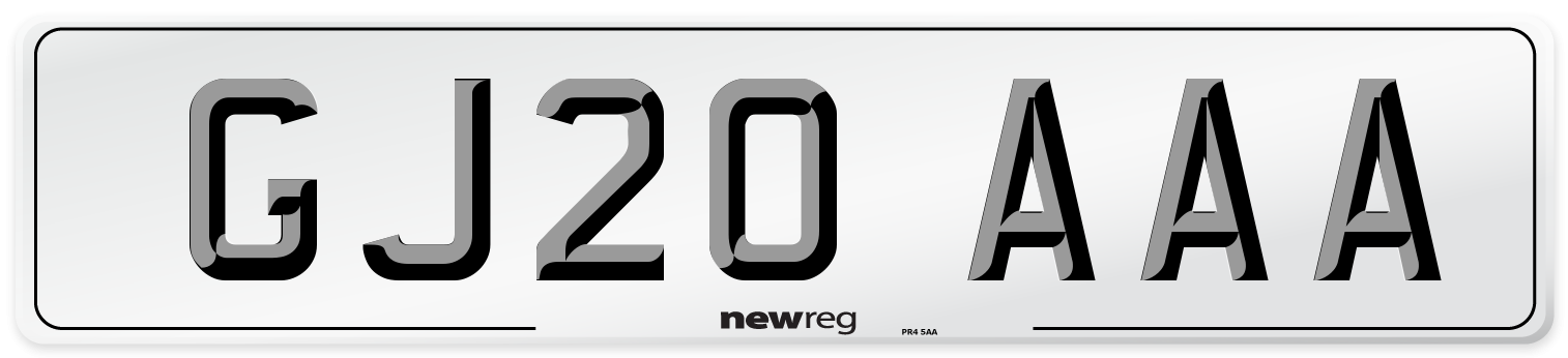 GJ20 AAA Number Plate from New Reg
